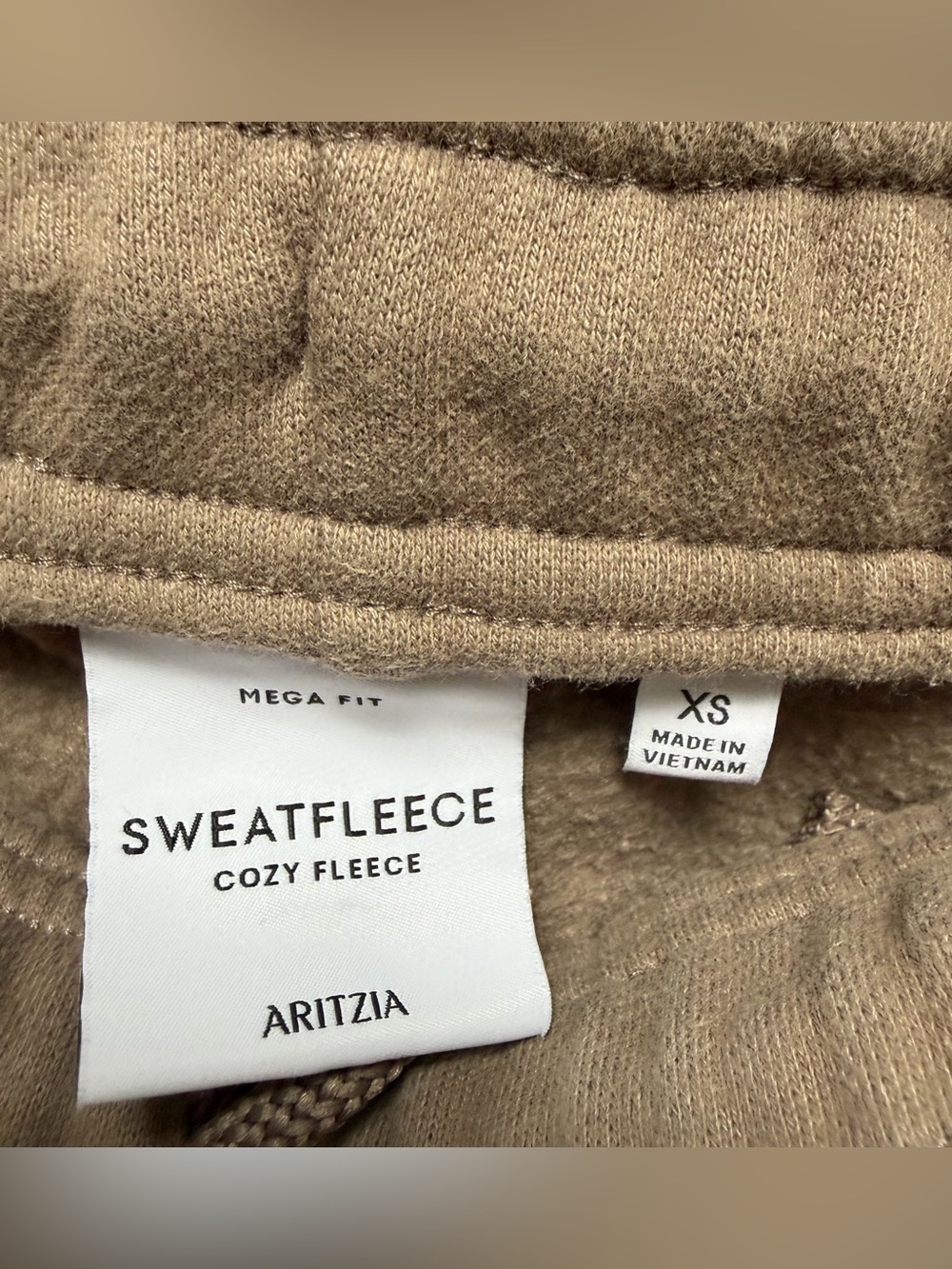 Aritzia Sweatpants Cozy Sweatfleece Mega Straight Sweatpant Taupe Brown Size XS - Picture 4 of 10
